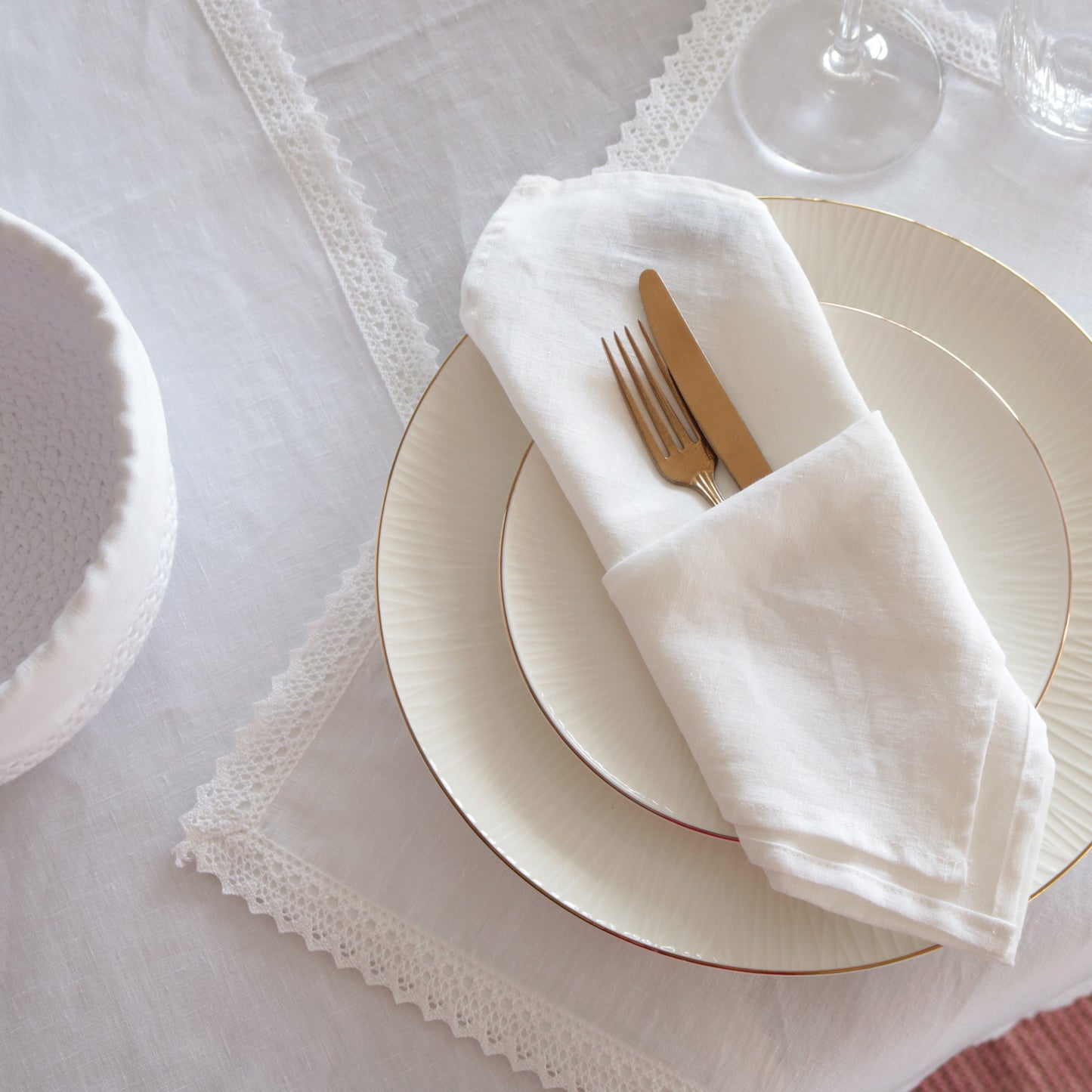 Tablecloth Linen com Renda 1882