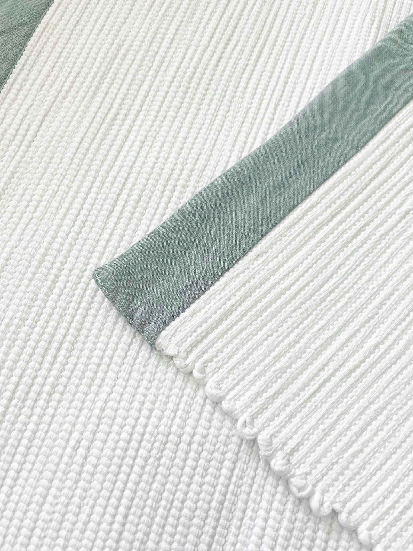 White Rug with Border Linen