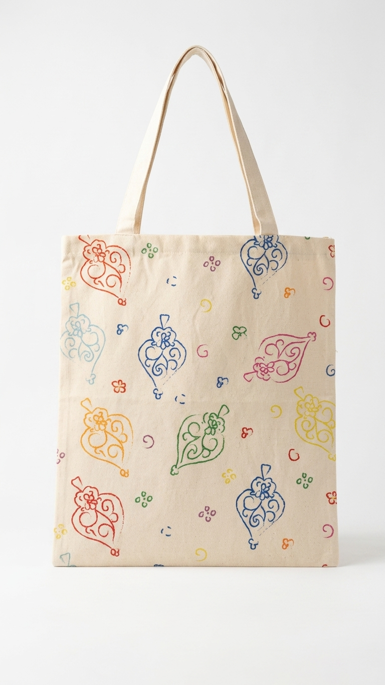 Tote bag Pequenos Corações estampado em algodão 100% fabricado em Portugal