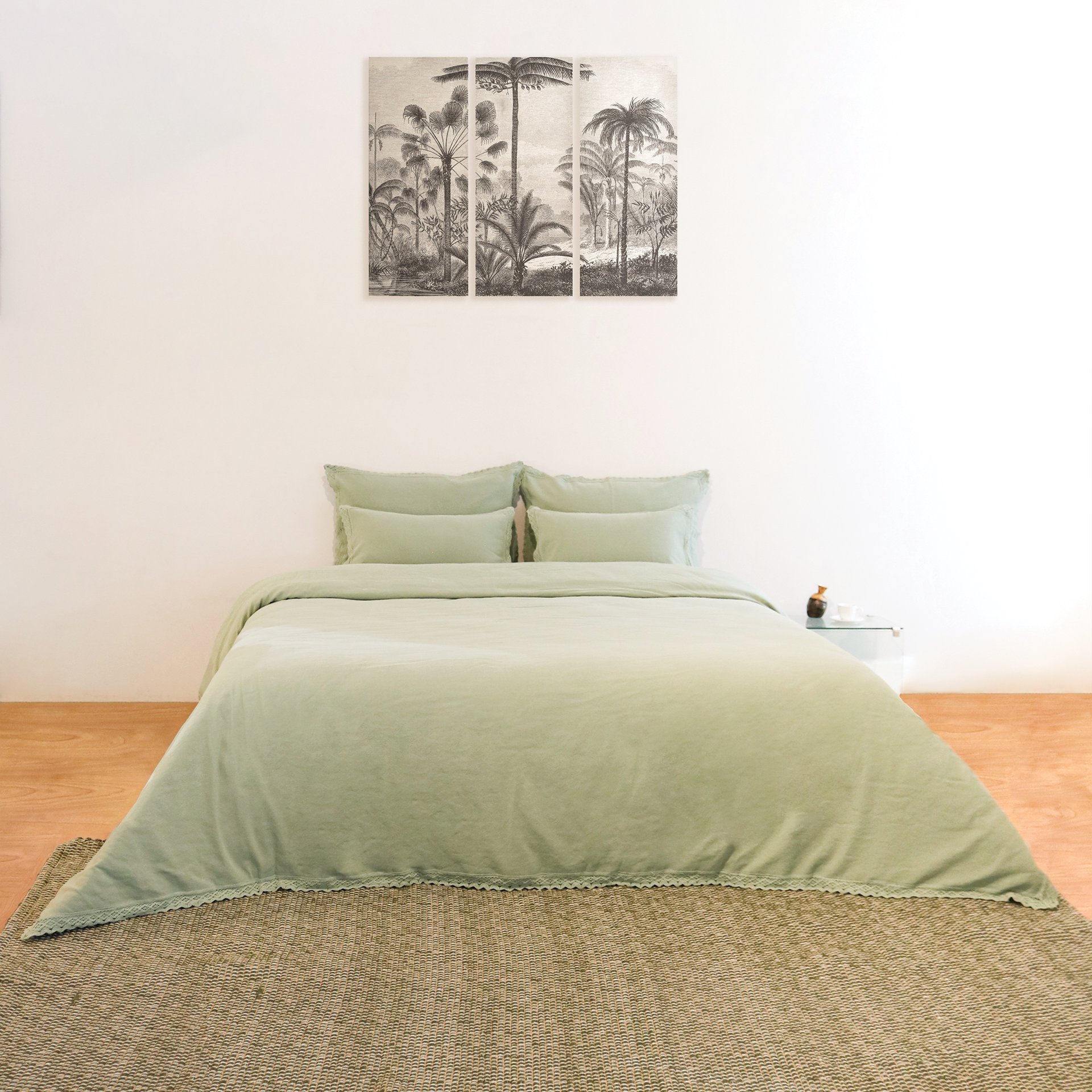 Quilted Bedspread Tucuman Cor com Renda