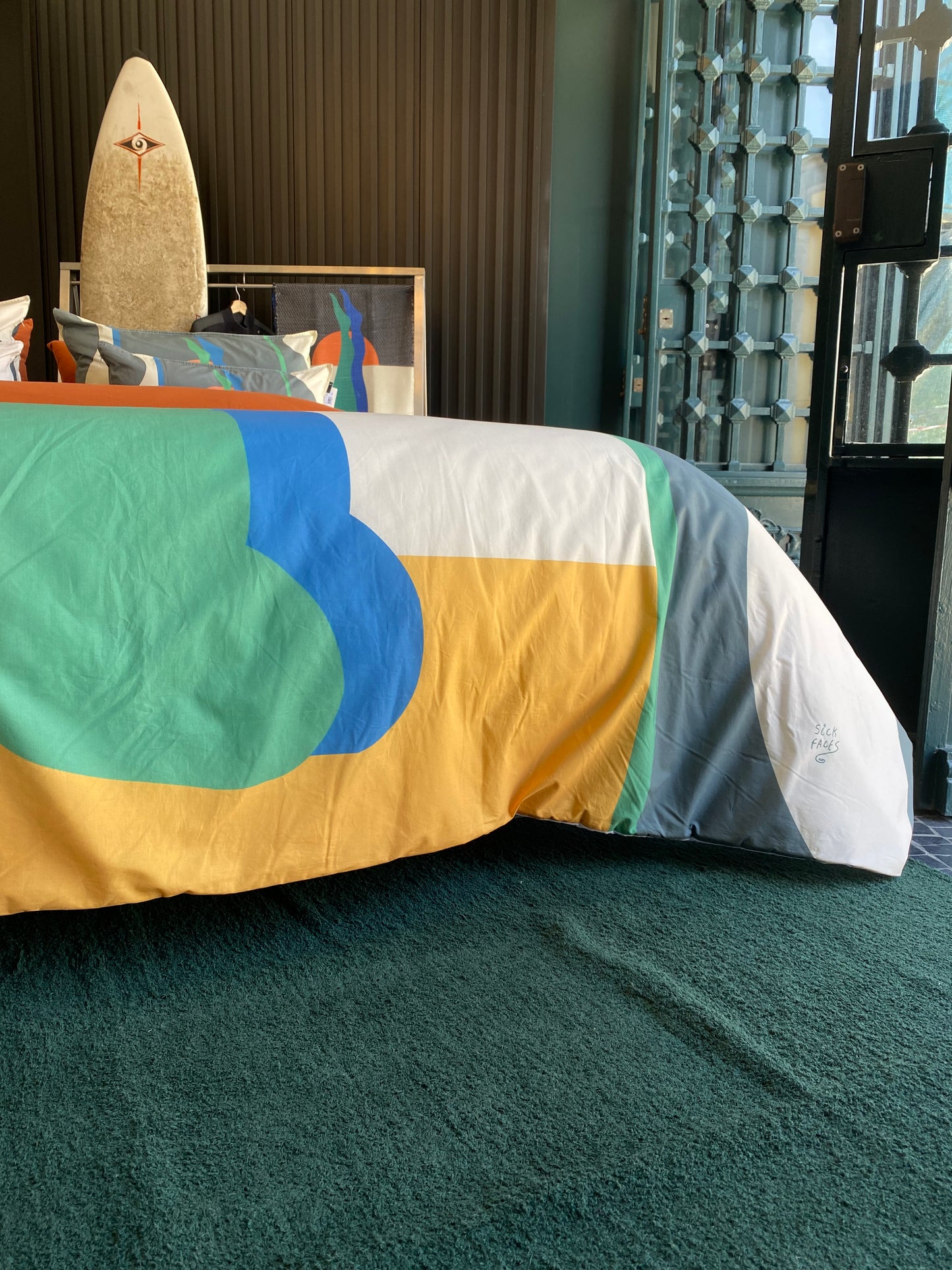 Quilted Bedspread Jumping into the Sea