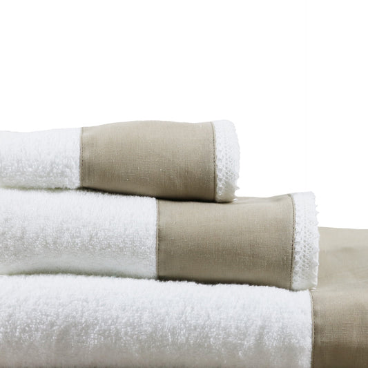 Conjunto de Toalhas de Banho Linen com Renda LethesHome