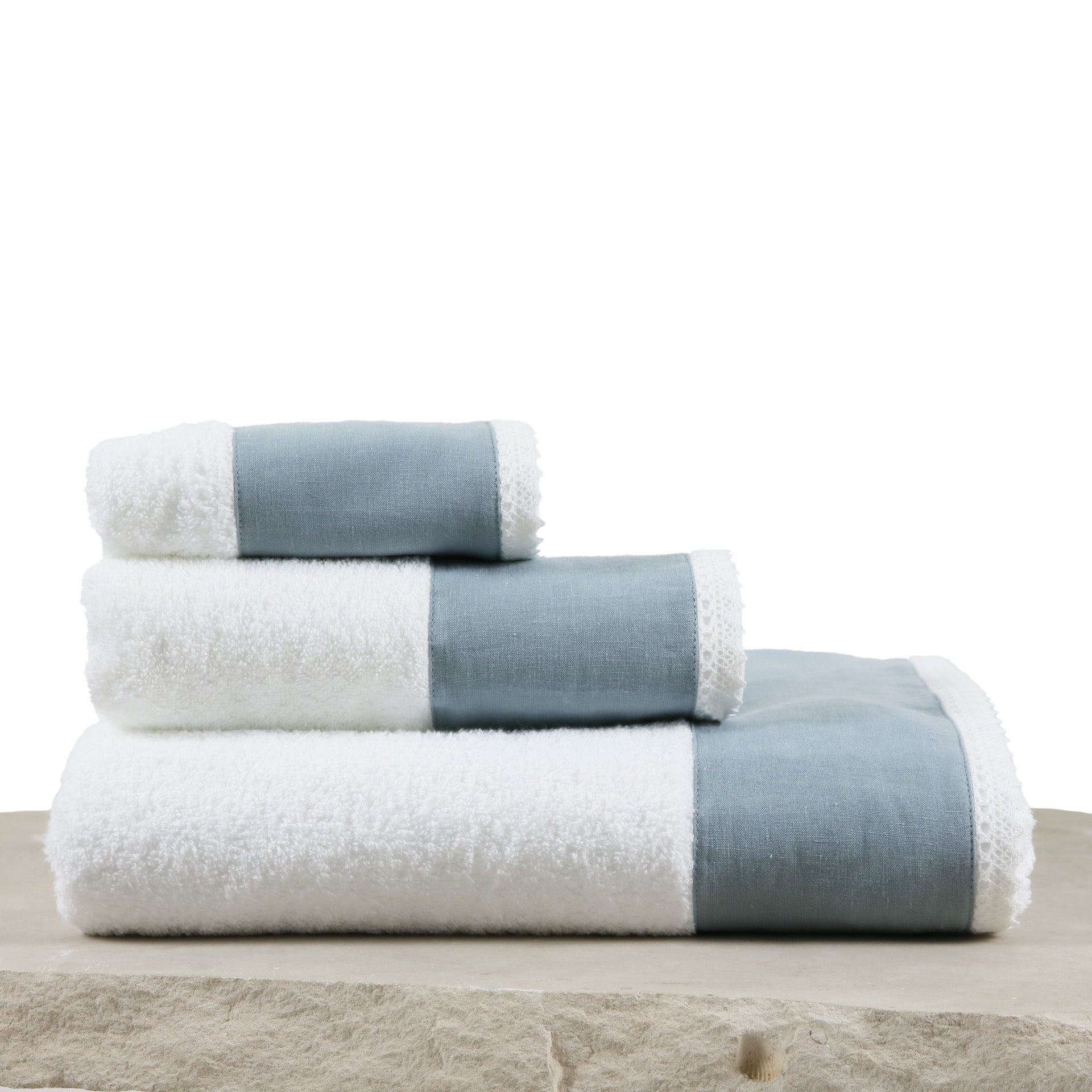Conjunto de Toalhas de Banho Linen com Renda LethesHome