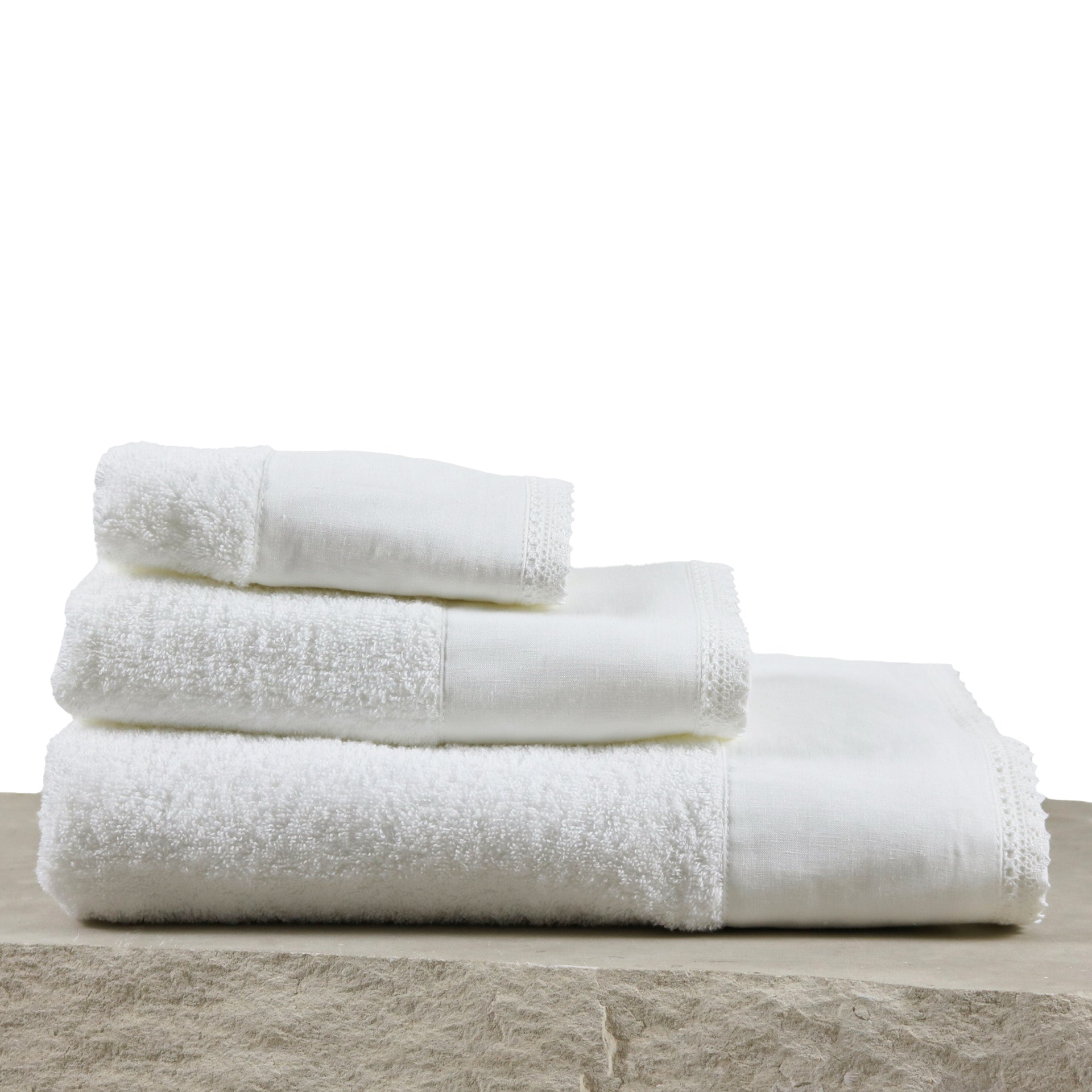 Conjunto de Toalhas de Banho Linen com Renda LethesHome