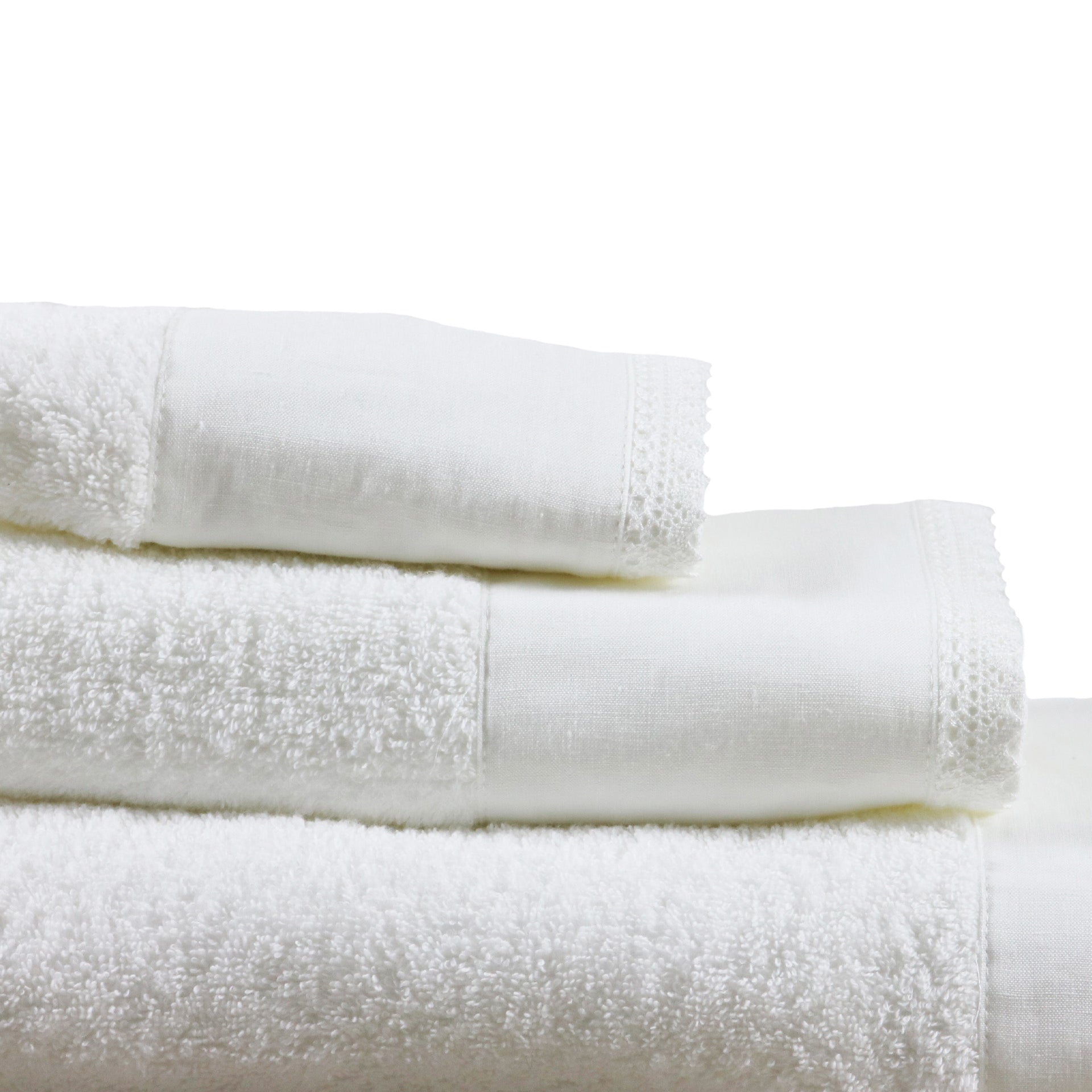 Conjunto de Toalhas de Banho Linen com Renda LethesHome