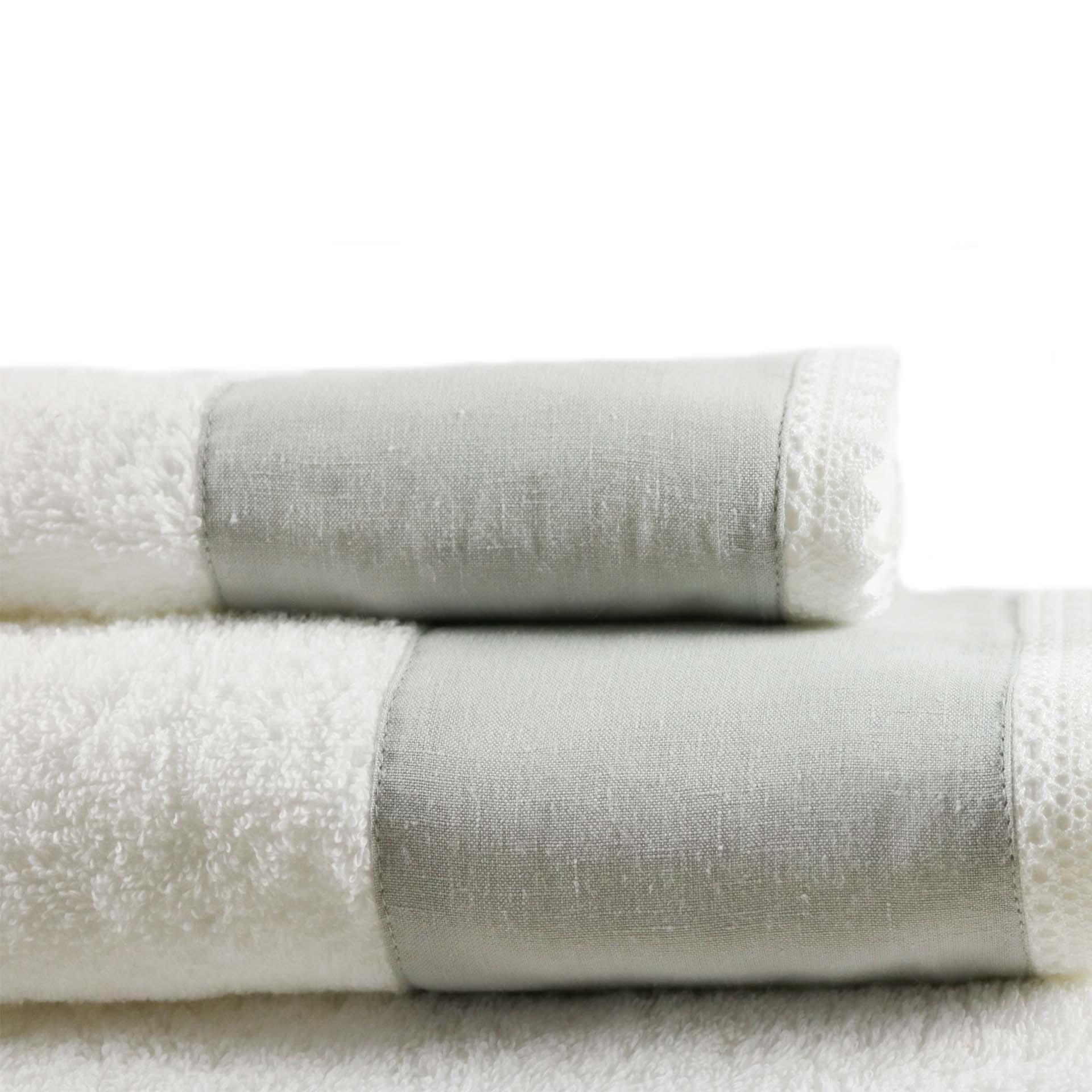 Conjunto de Toalhas de Banho Linen com Renda LethesHome